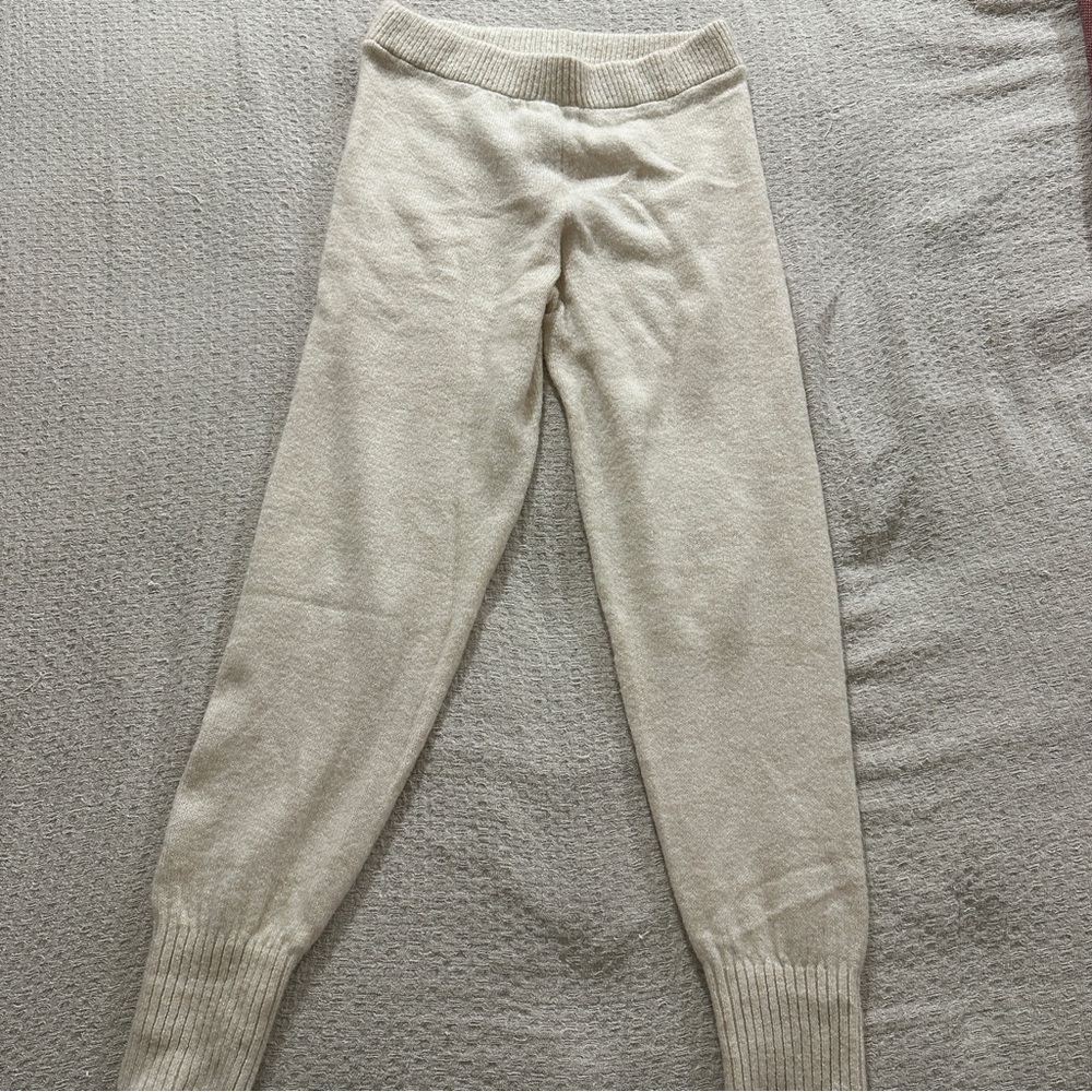 Mango knit lounge pants off white